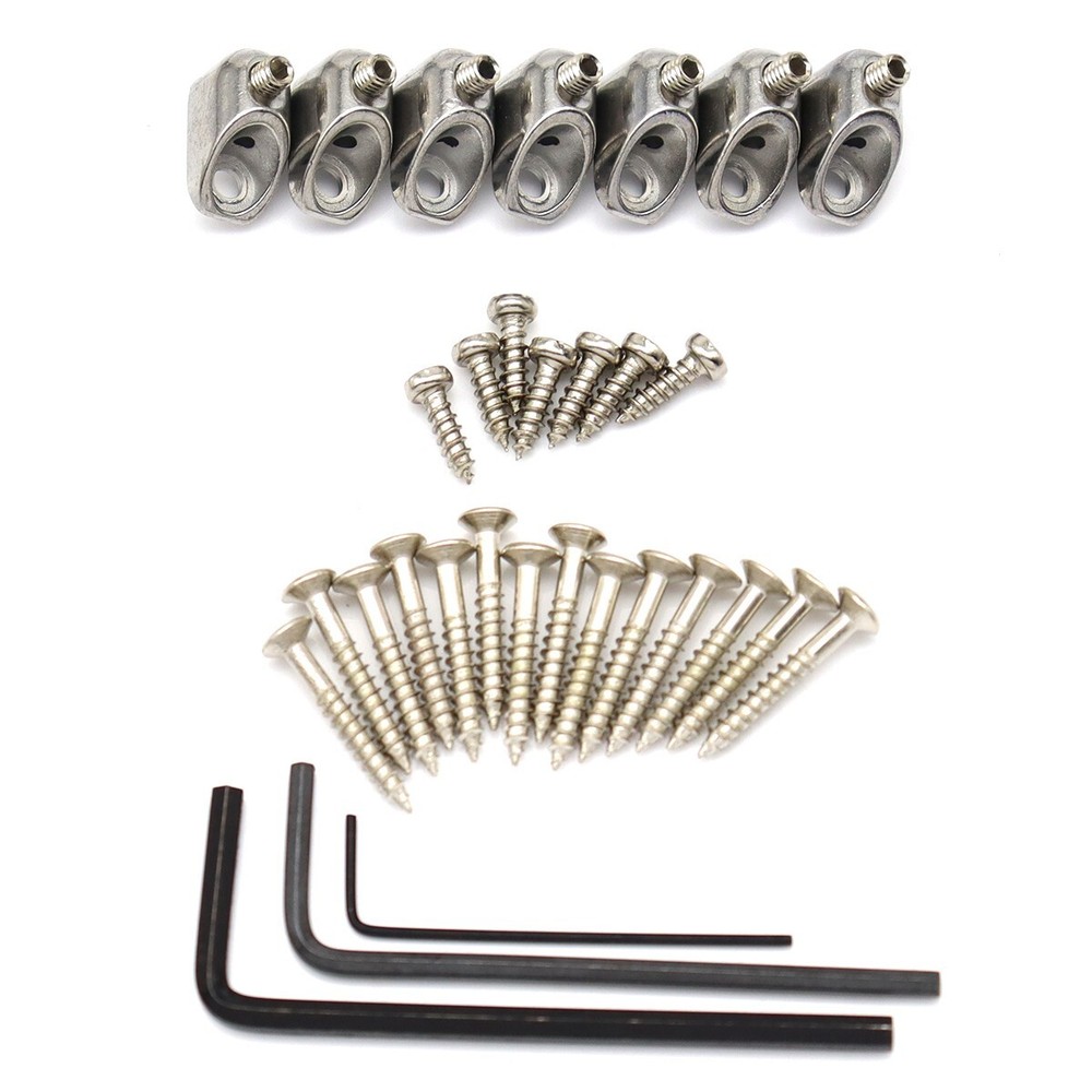 7 Strings Headless Guitar Bridge Saddle Single Bridge for Headless Guitar chrome