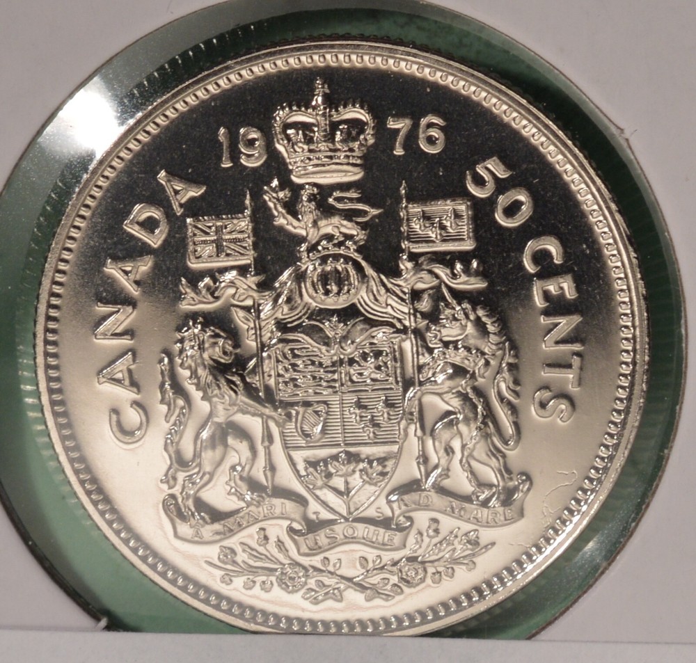 1976 Canada Fifty Cents - Proof Like (PL) Uncirculated From Set  🇨🇦🇨🇦