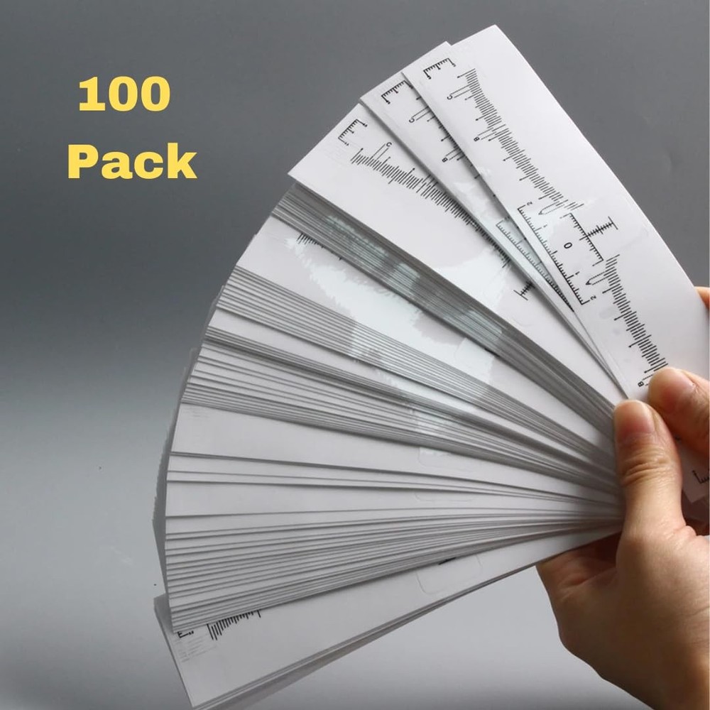 100Pcs Eyebrow Ruler Sticker Disposable Eyebrow Mapping Ruler Sticker for Mic...