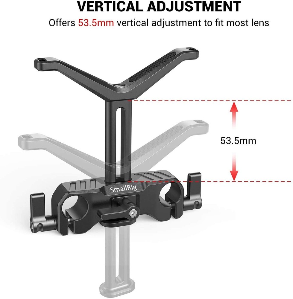 15mm Long Lens Support Bracket, Height Adjustable DSLR Camera Rig, BSL2681