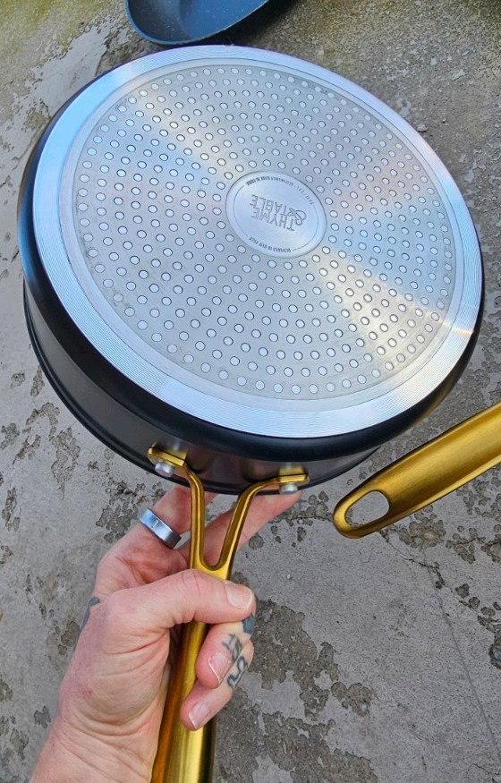 11 Pc Thyme & Table Non Stick Cookware Set Black And Gold