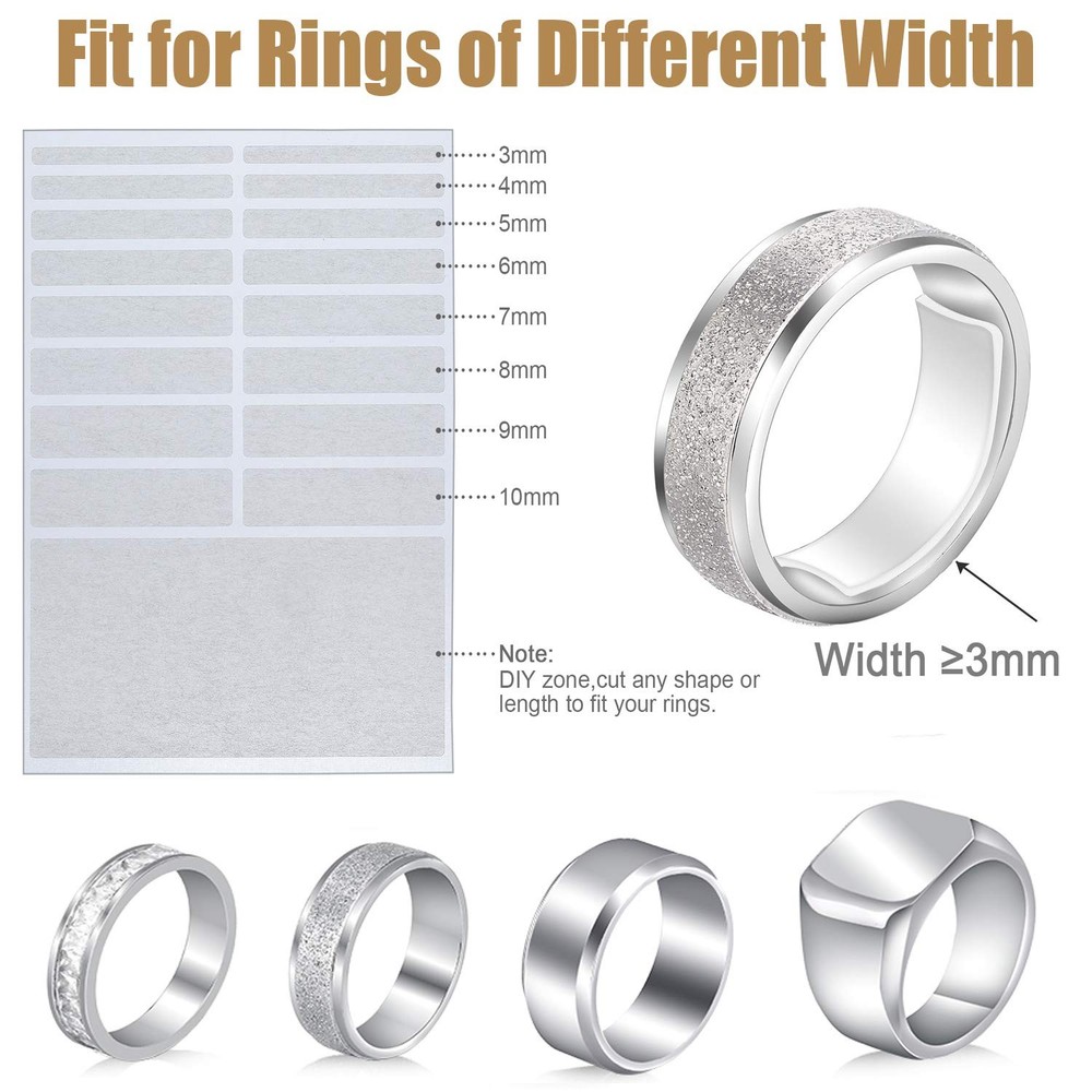 Blulu 5-Sheet Ring Size Adjuster Kit - 85 Pieces Invisible Sizer Translucent