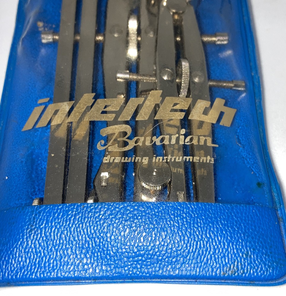 vintage 3 metal Drafting Tools Intertech Bavarian Drawing Instruments Germany