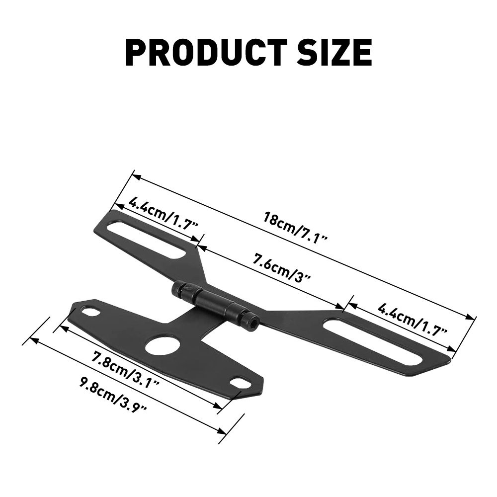 Adjustable Motorcycle License Folding Plate Holder Rear Tail Light Bracket Mount