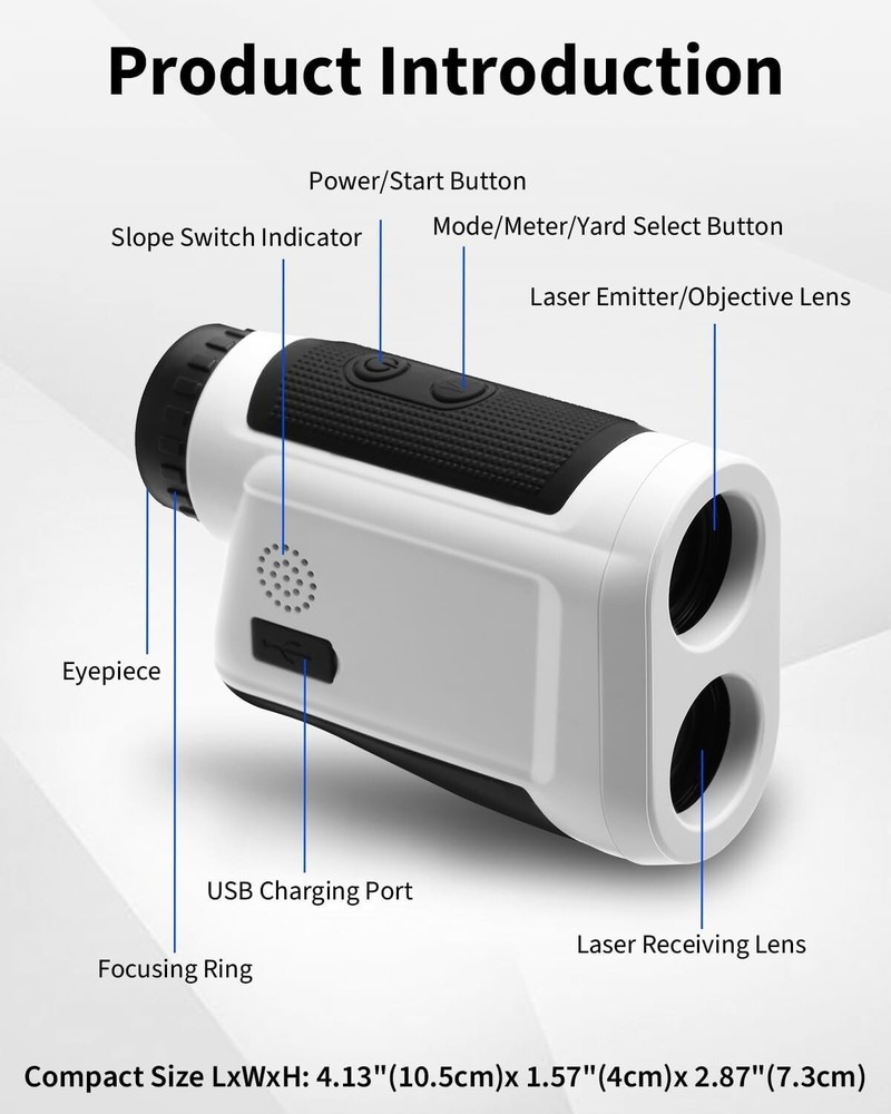 Golf Rangefinder with Slope,Flag Pole Locking Vibration,1200 Yards Range