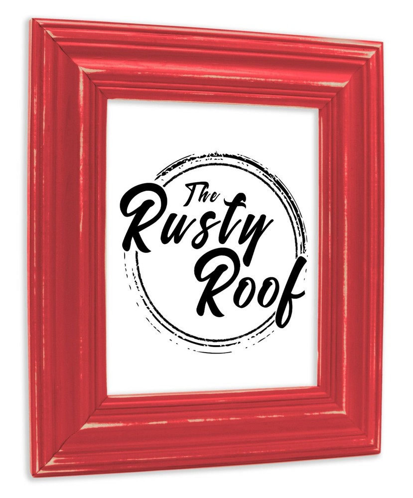 Distressed Walden - Wide Distressed Red Picture Frame - Solid Wood