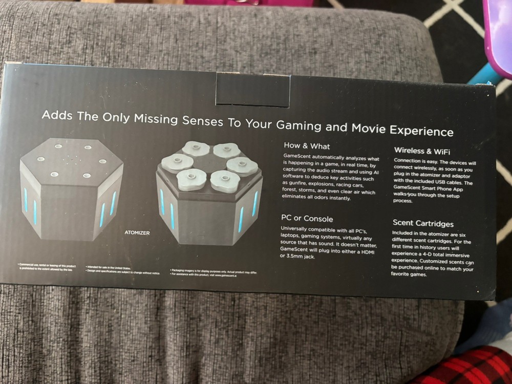 New GameScent Console Atomizer , Adaptor With 6 Primary Scents