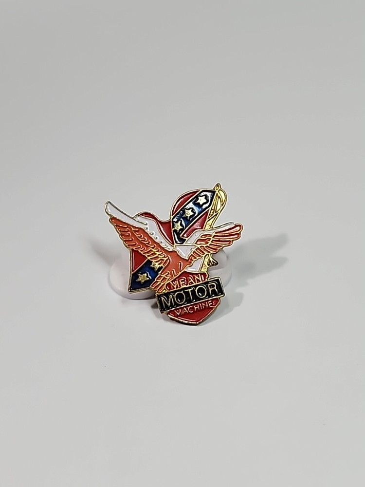 Mean Motor Machine Hat Jacket Lapel Pin Motorcycle Eagle