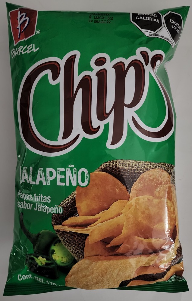 NEW BARCEL CHIP'S JALAPENO MEXICAN CHIPS 170 GRAM BAG