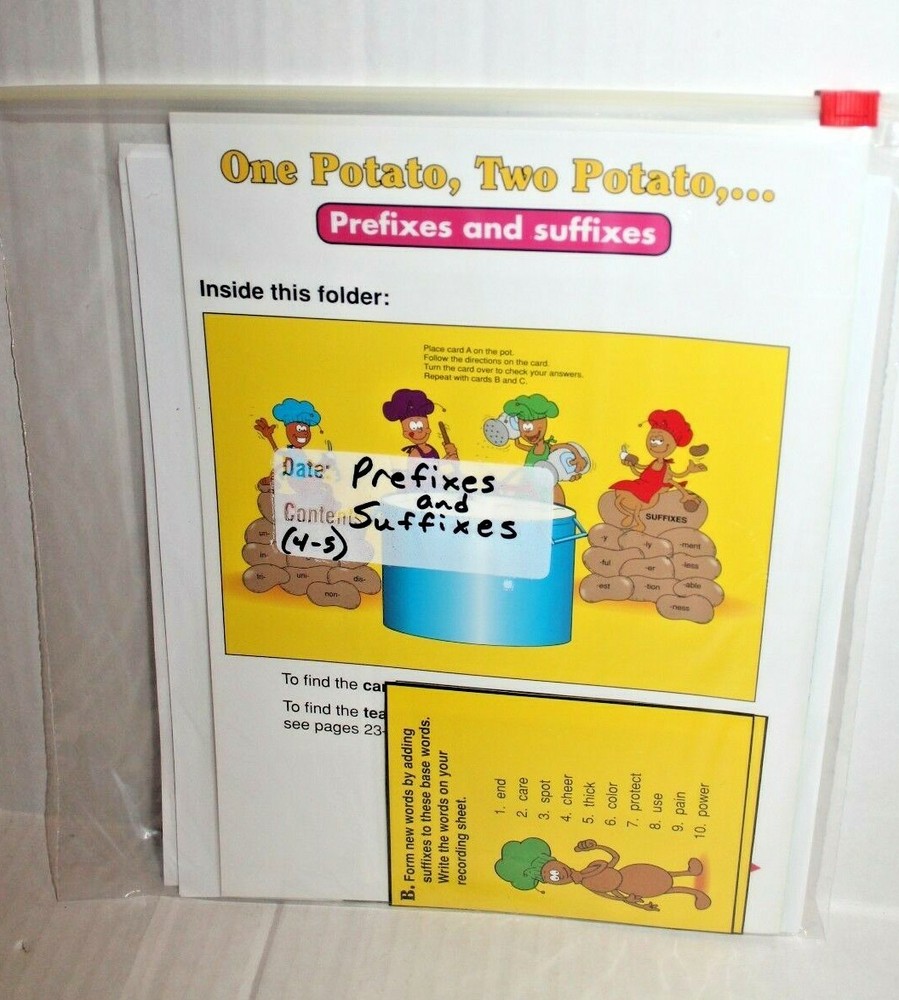 Prefixes and Suffixes Center Language Arts Folder Game Activity Grades 3-4