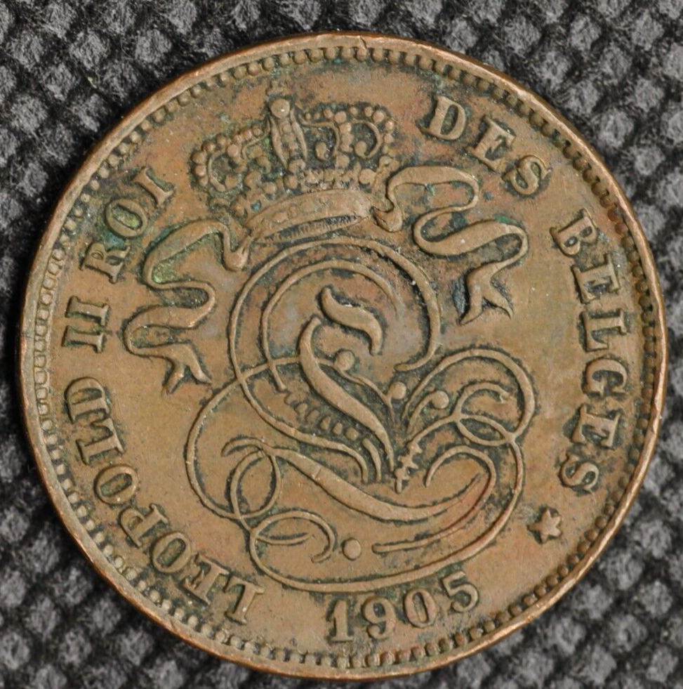 1905 Belgium Two Centimes Coin 1390