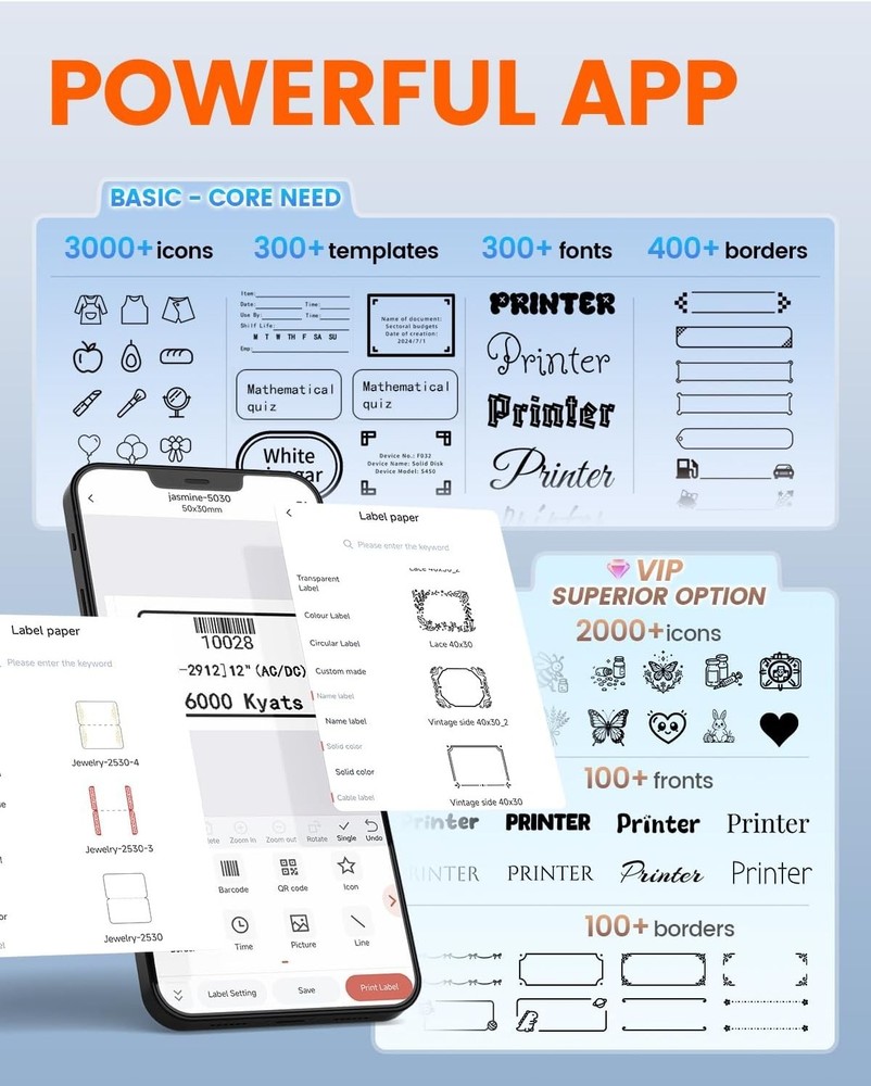 Label Maker Machine with Tape, M100 Address Barcode Label Printer, Versatile ...