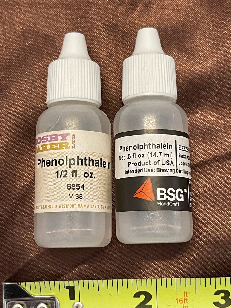 Phenolphthalein pH Indicator Solution 0.5 ounce bottle, Two pack