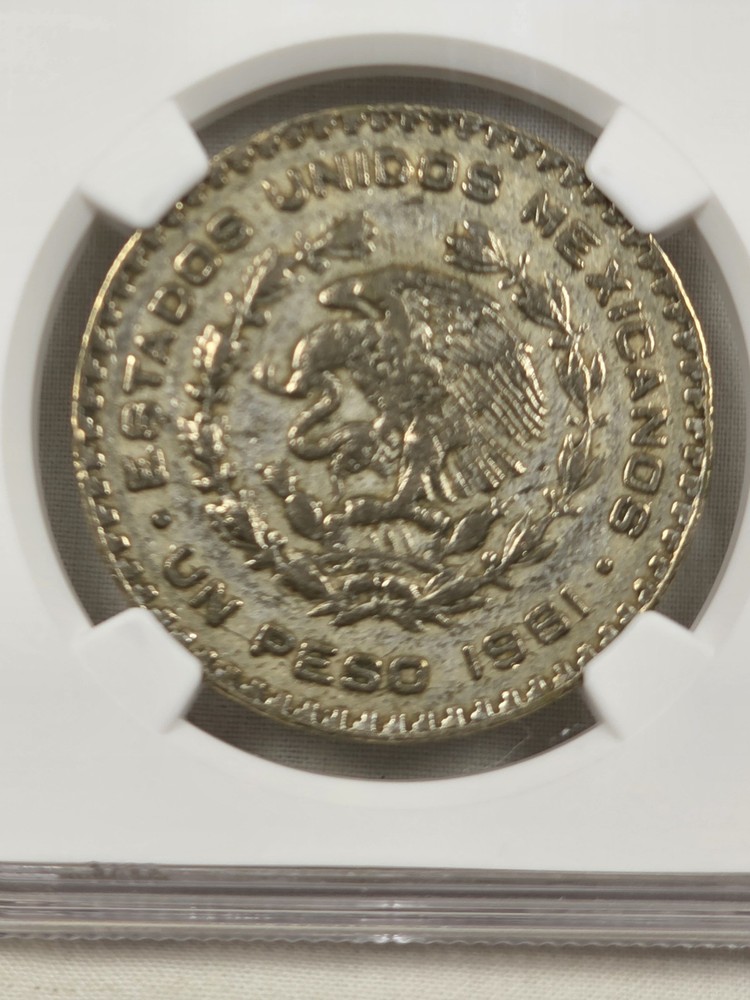 1961 Mo Mexico Silver Un Peso, NGC Genuine.