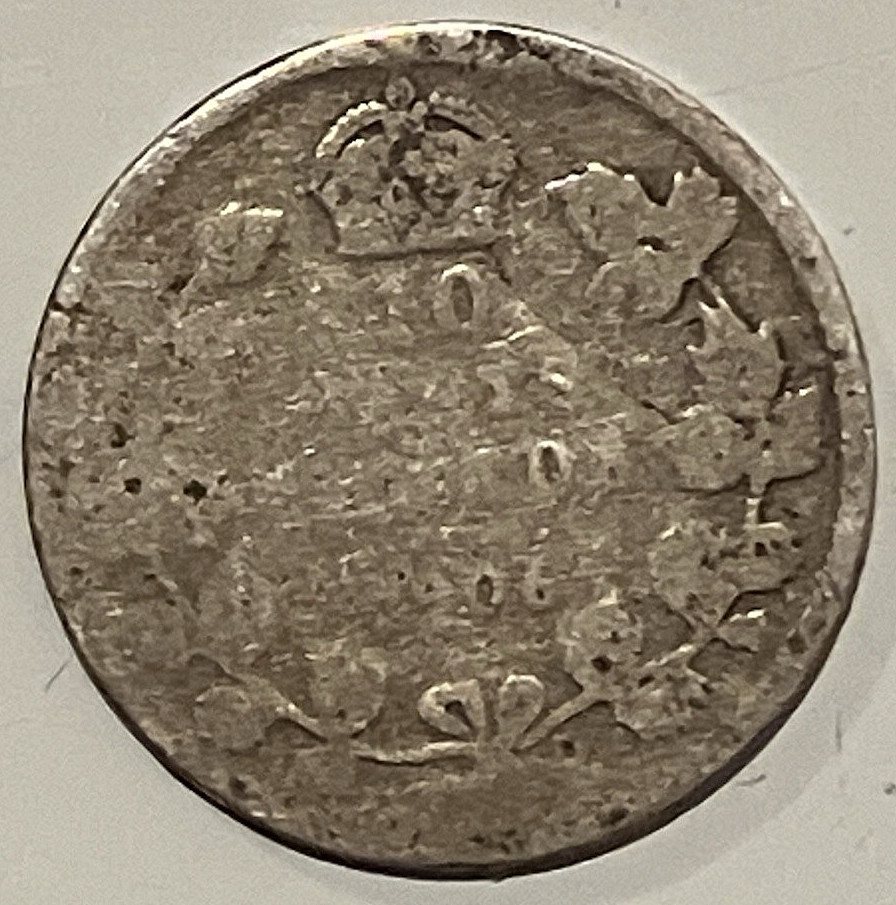 1906 Edward VII Canada Silver 10 Cent Piece.