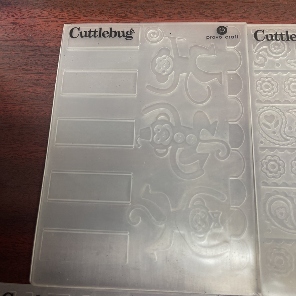 Cuttlebug Embossing Folders Lot Mickey Mouse & Misc Of 7