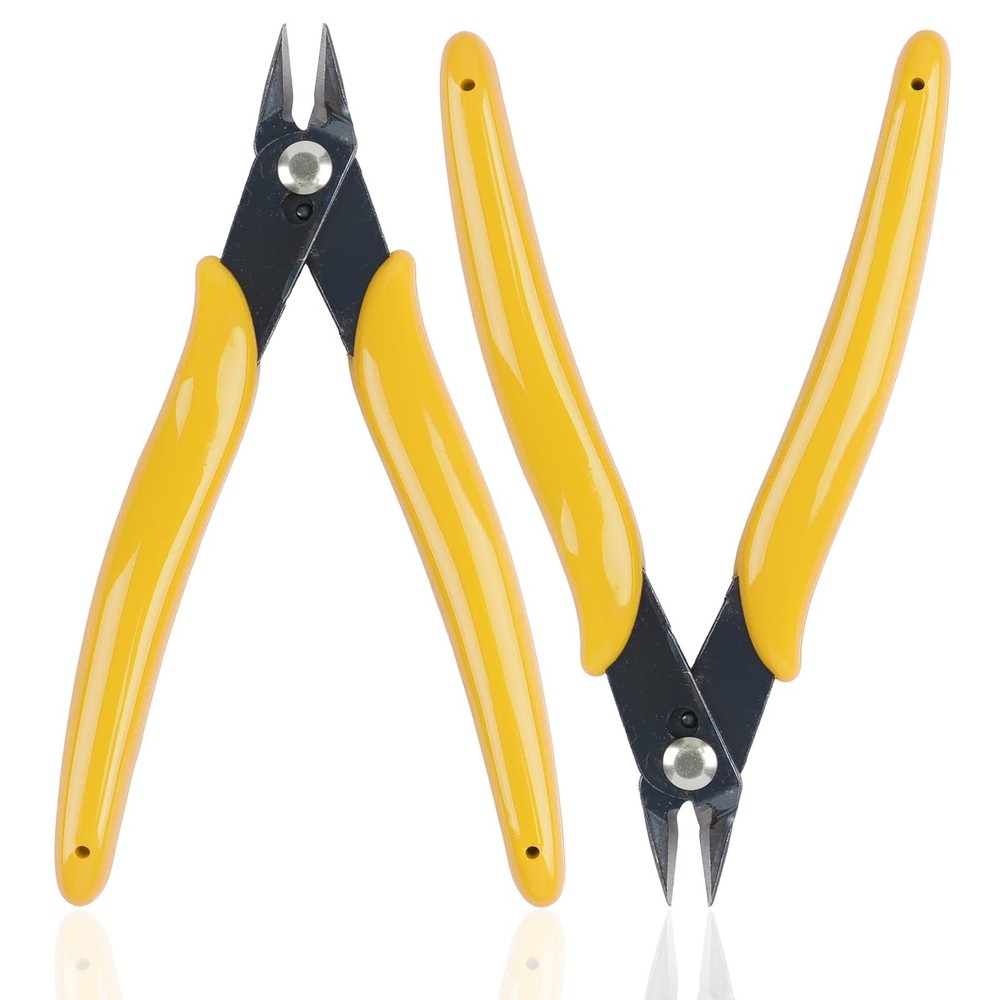 2 Pack Micro Wire Cutters, 5 Inches Flush Cutters Pliers, Diagonal Side Cutt...