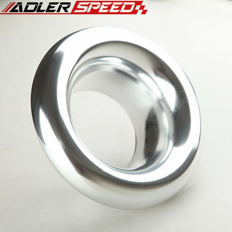 5" Inch Silver Short Ram Cold Air Intake Turbo Horn Velocity Stack Adapter