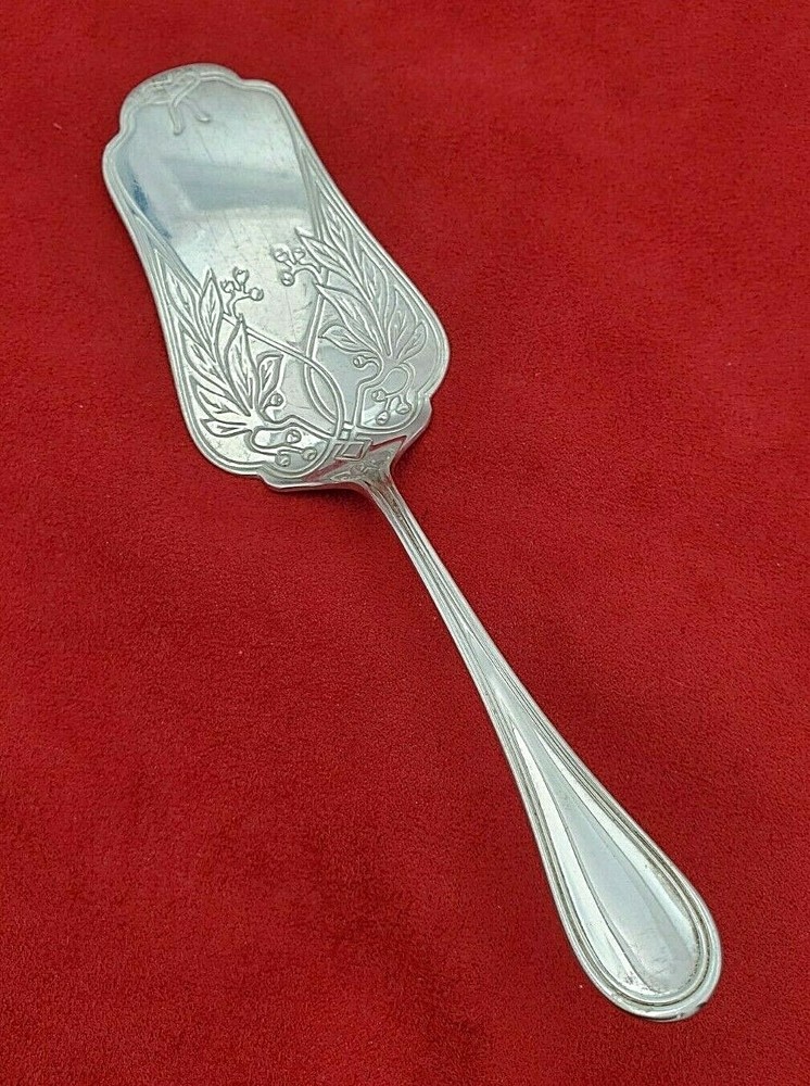 800 Silver Pastry Server or Pie Server with Design on Blade  #10908