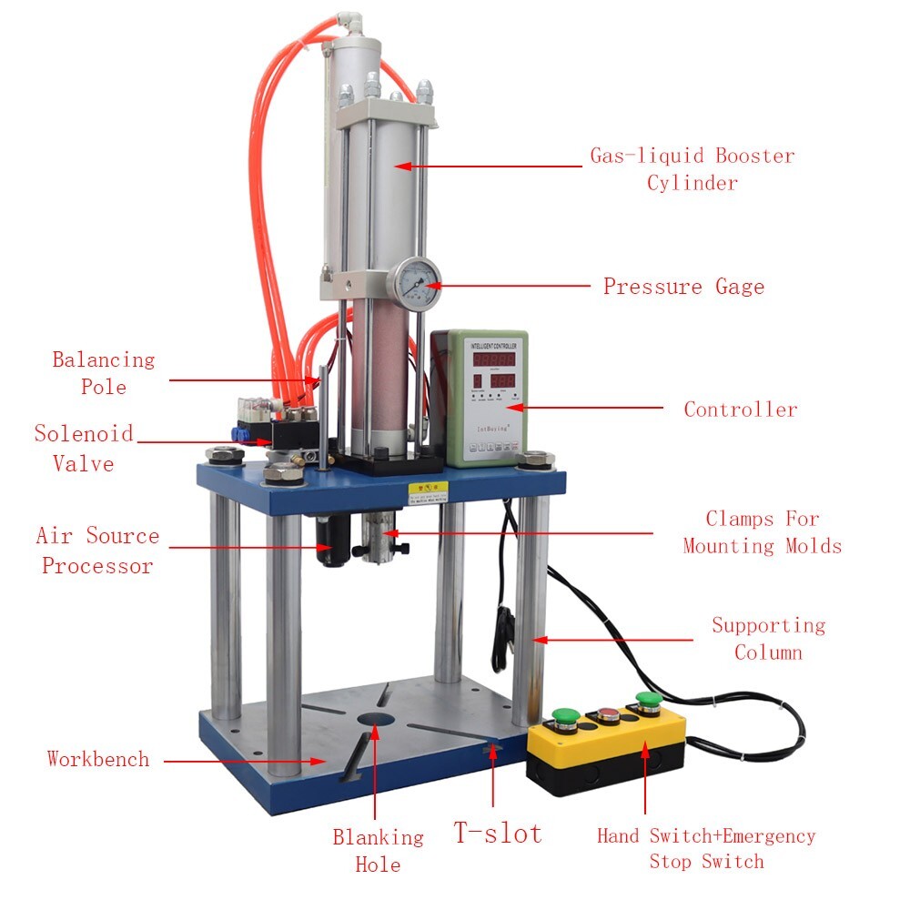 3 Tons Pneumatic Punch Machine High Pressure Punch Press Machine w/ Controller