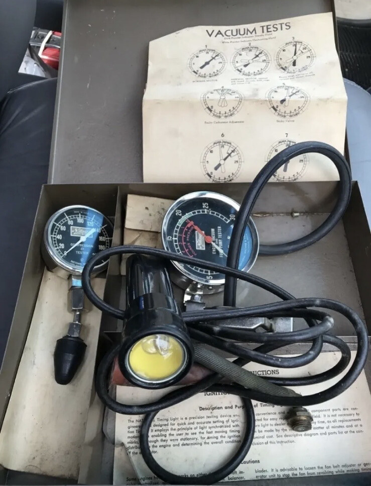 Vintage National Engine Compression & Vacuum Fuel Pump Tester Auto Service Tool