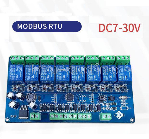 8 Channel Modbus Rtu Relay Module RS485 TTL 7-30V Communication Control Switch