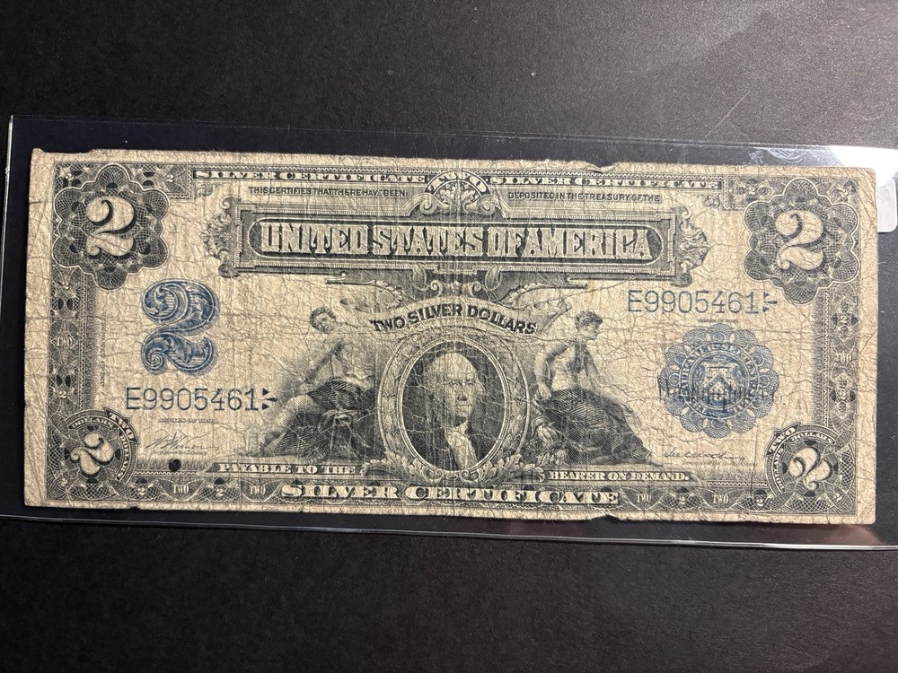 1899 $2 Silver Certificate Note — Circulated