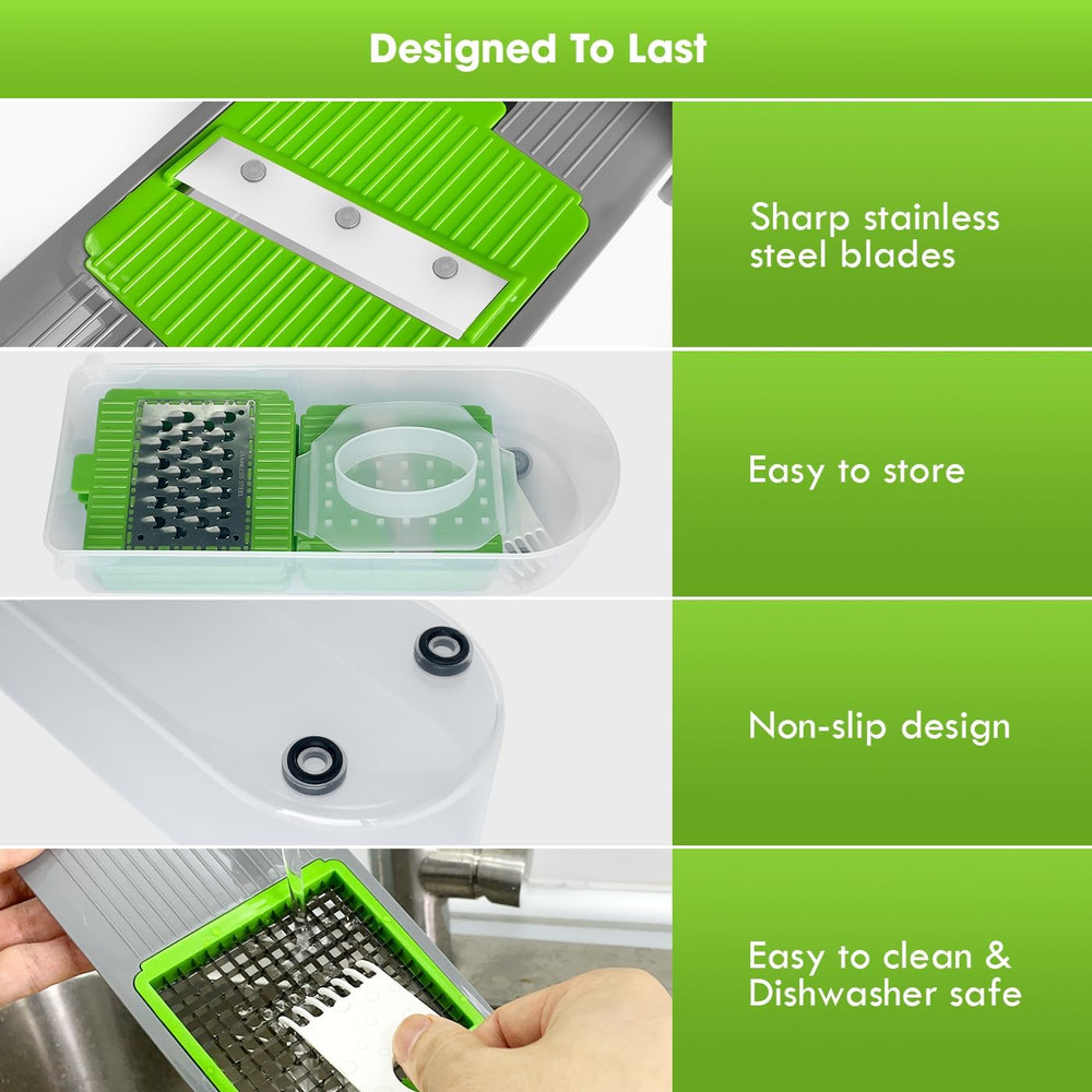 Manual Food Processor Large Vegetable Chopper, 1003ML Pull String Chopper Garlic