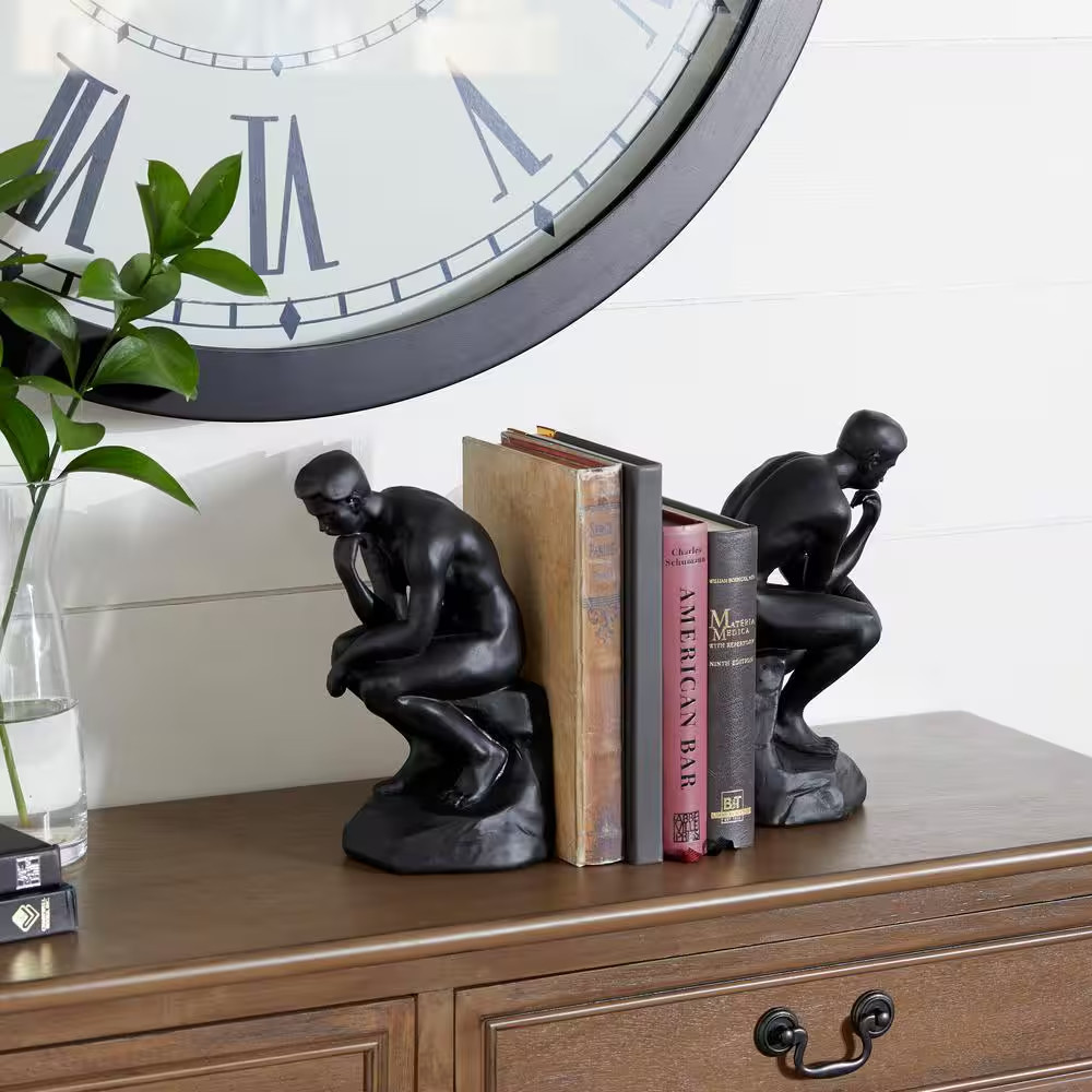 Bookends The Thinker People, Polystone, Black