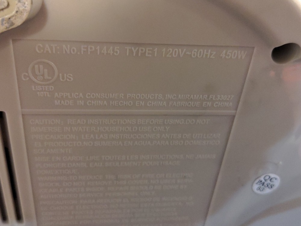 Black and Decker Quick n Easy Food Processor Replacement Blade Chop Mix FP1445