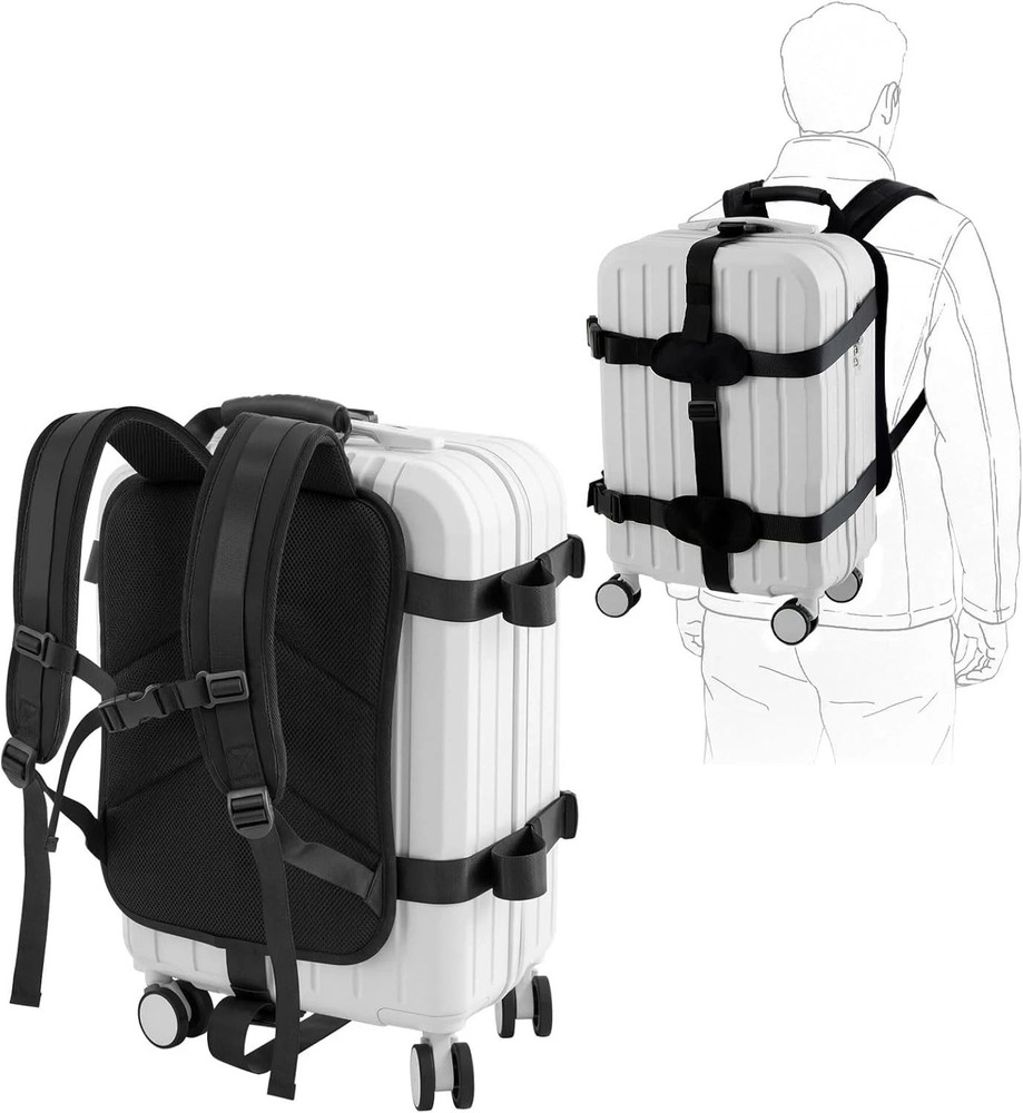 Luggage Backpack Conversion System Connector Straps Cross Shaped External Frame