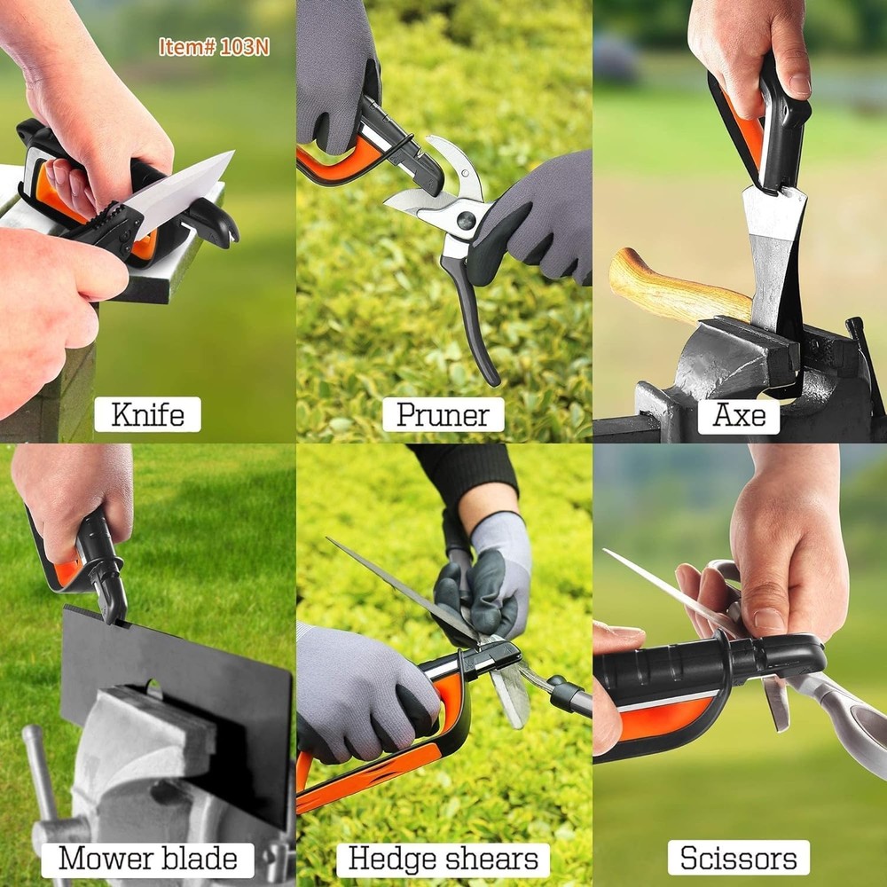 Pocket Knife Sharpener & Garden Tool Sharpener, Sharpening Straight and Serra...