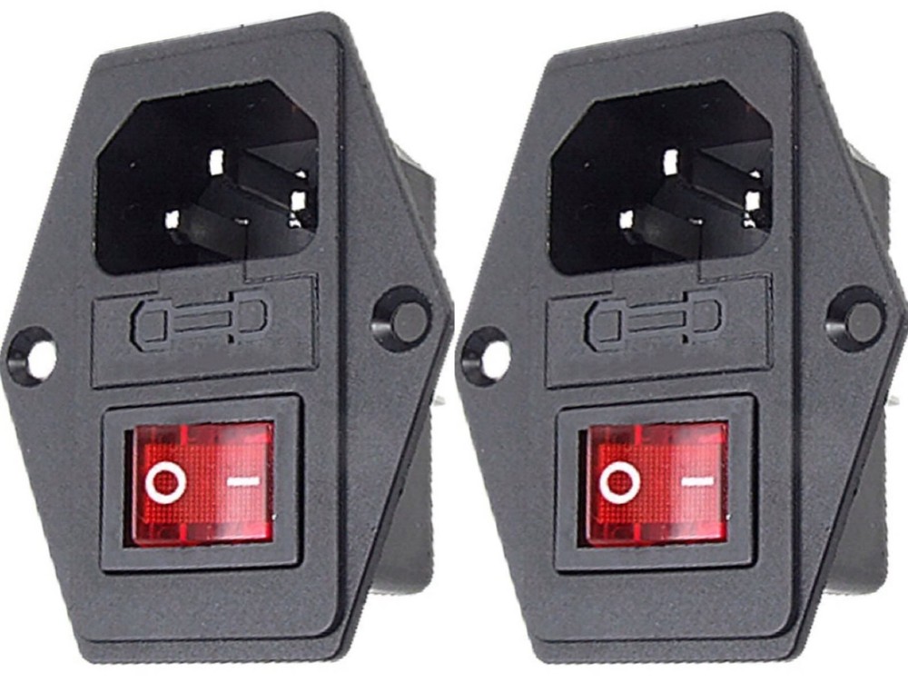 CESS AC Power Socket With Switch & Fuse & Lamp,Chassis/Panel Mount - AC...