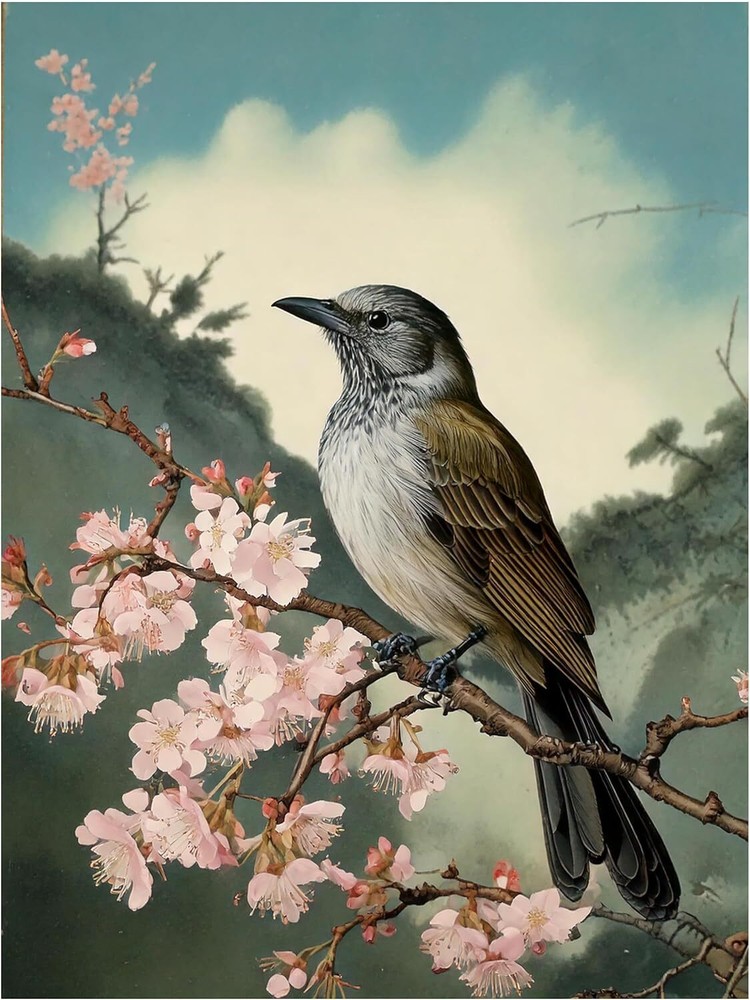Tile Mural Japan Sakura Branch with Bird Kitchen Bathroom Shower Wall Backsplash