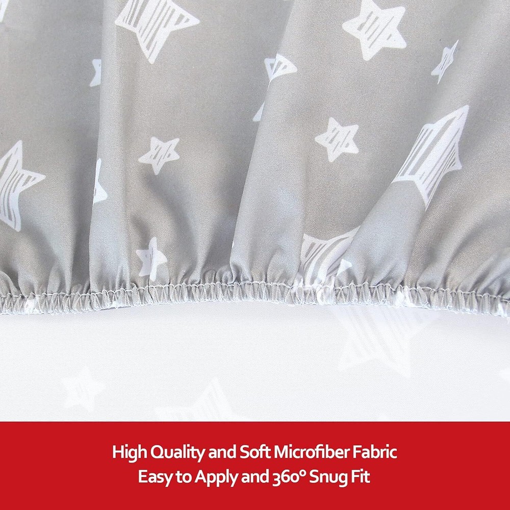 Pack and Play Sheets, 2 Pack Mini Crib Sheets, Stretchy Playard Fitted Sheet,
