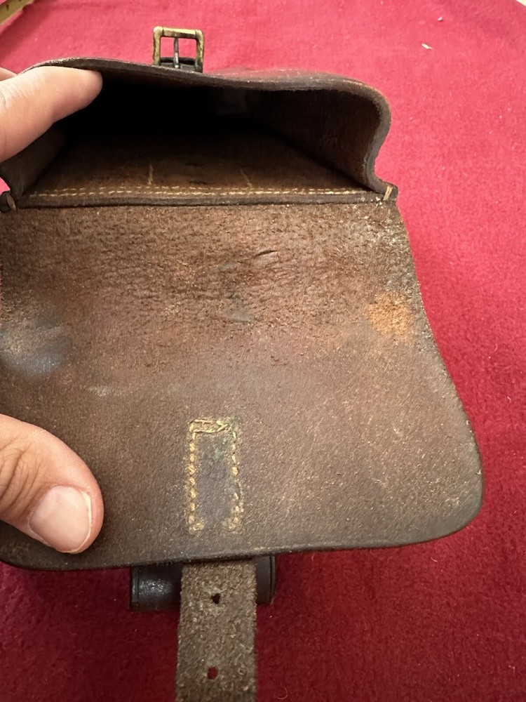 Antique WW1 German Or Austrian Leather Bag .