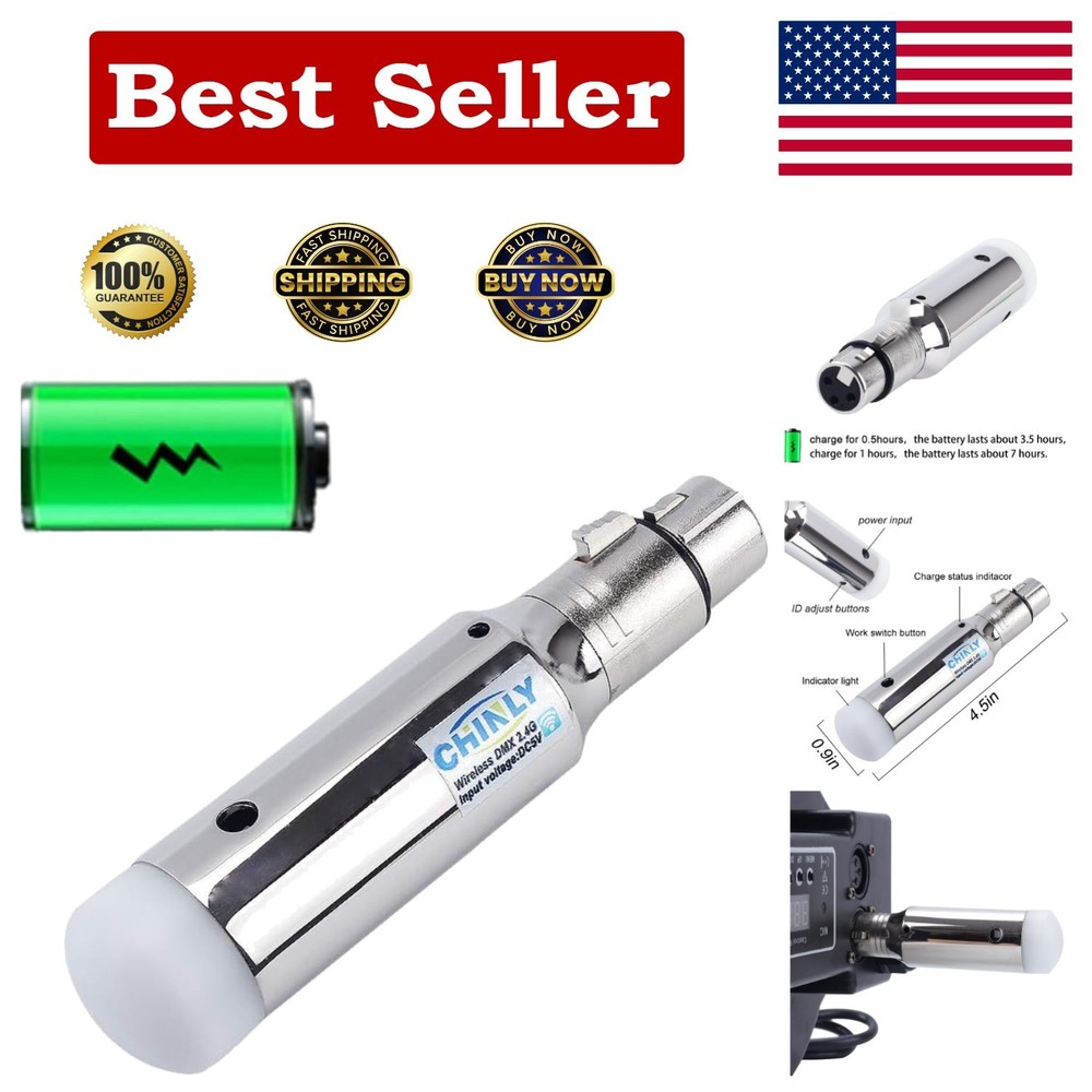Professional 2.4G DMX Lighting Receiver - Real-Time Control and Battery Operated