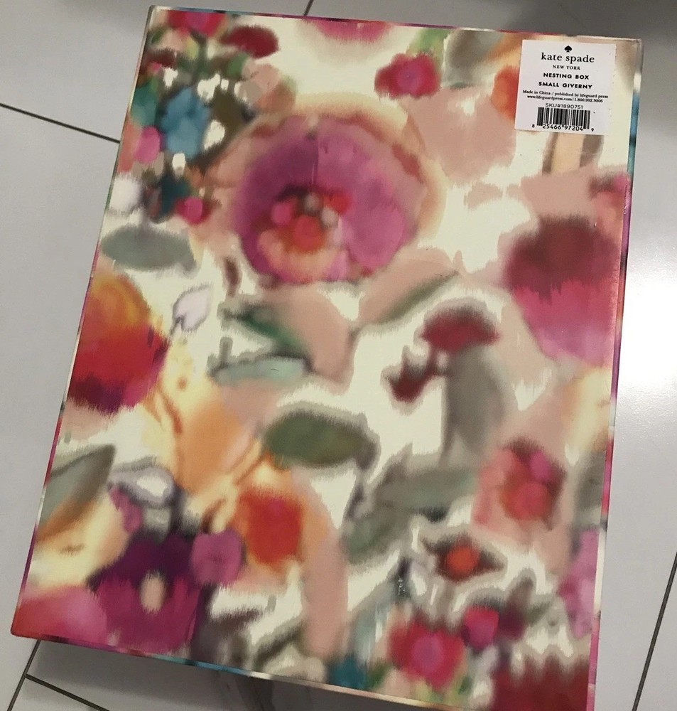 Kate Spade Giverny Nesting Brush Stroke Floral Box - NEW