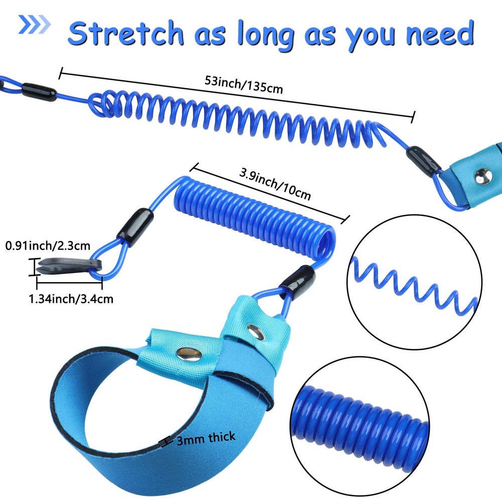 2PCS Kill Switch Lanyard for Boat Jet Ski Lanyard Wrist Strap Replace EW2-683...