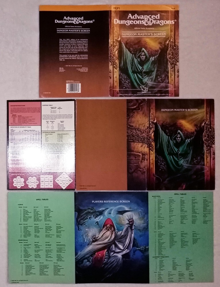 REF1 DUNGEON MASTER'S PLAYER'S SCREEN EXC+! 9146 TSR Master D&D Dungeons Dragons