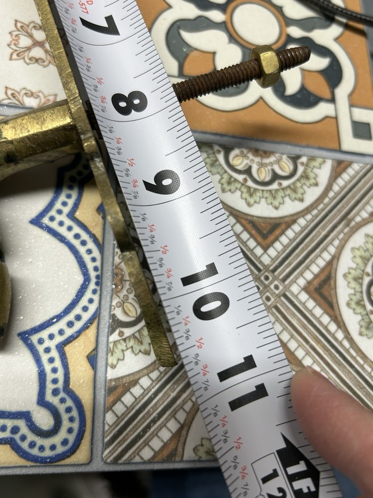 Ornate Solid Brass Door Pull Handle Architectural Salvage Aged Patina MCM