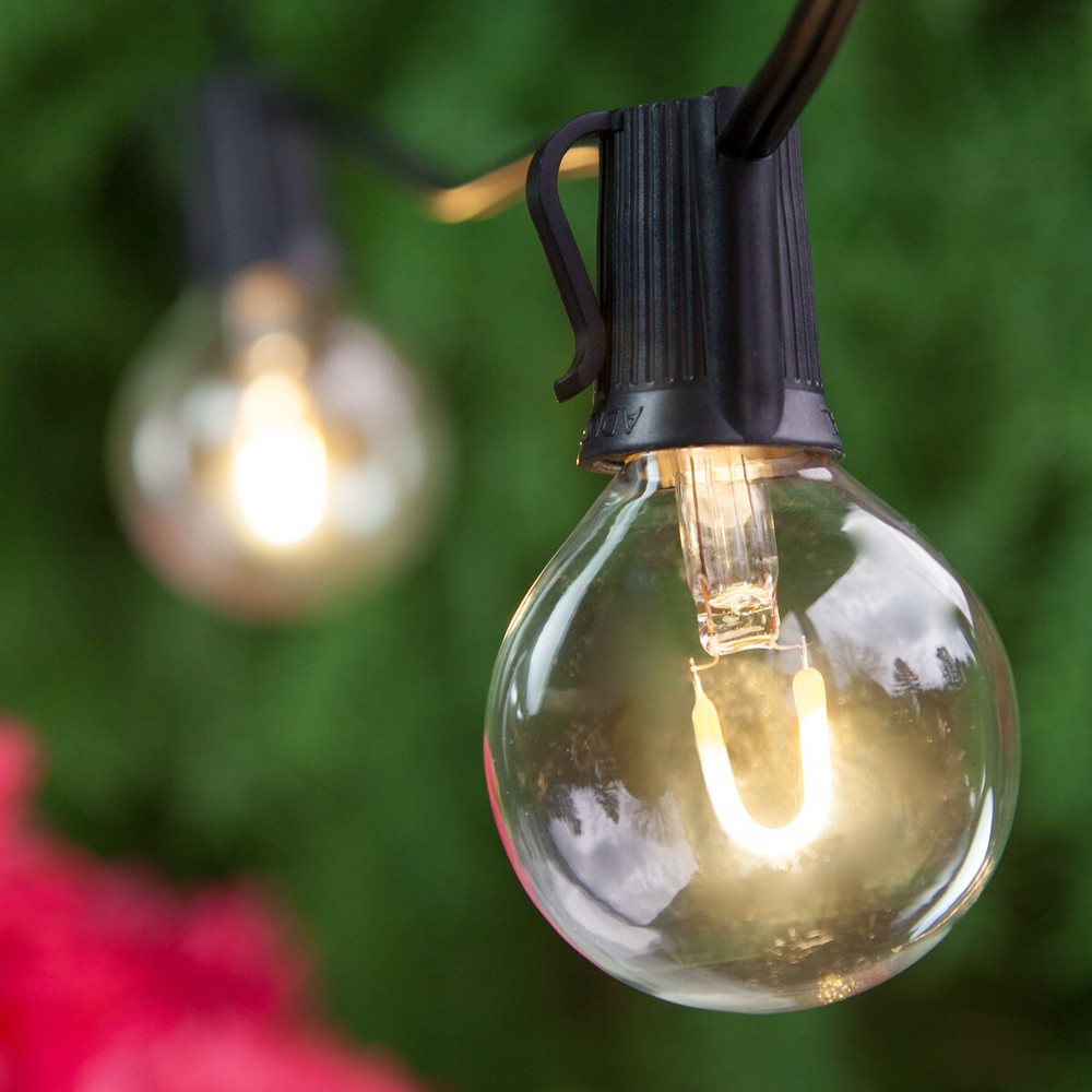 10'-50' Black Patio Light Socket Stringer, 12" Spacing, E17 Sockets, 8A, SPT1