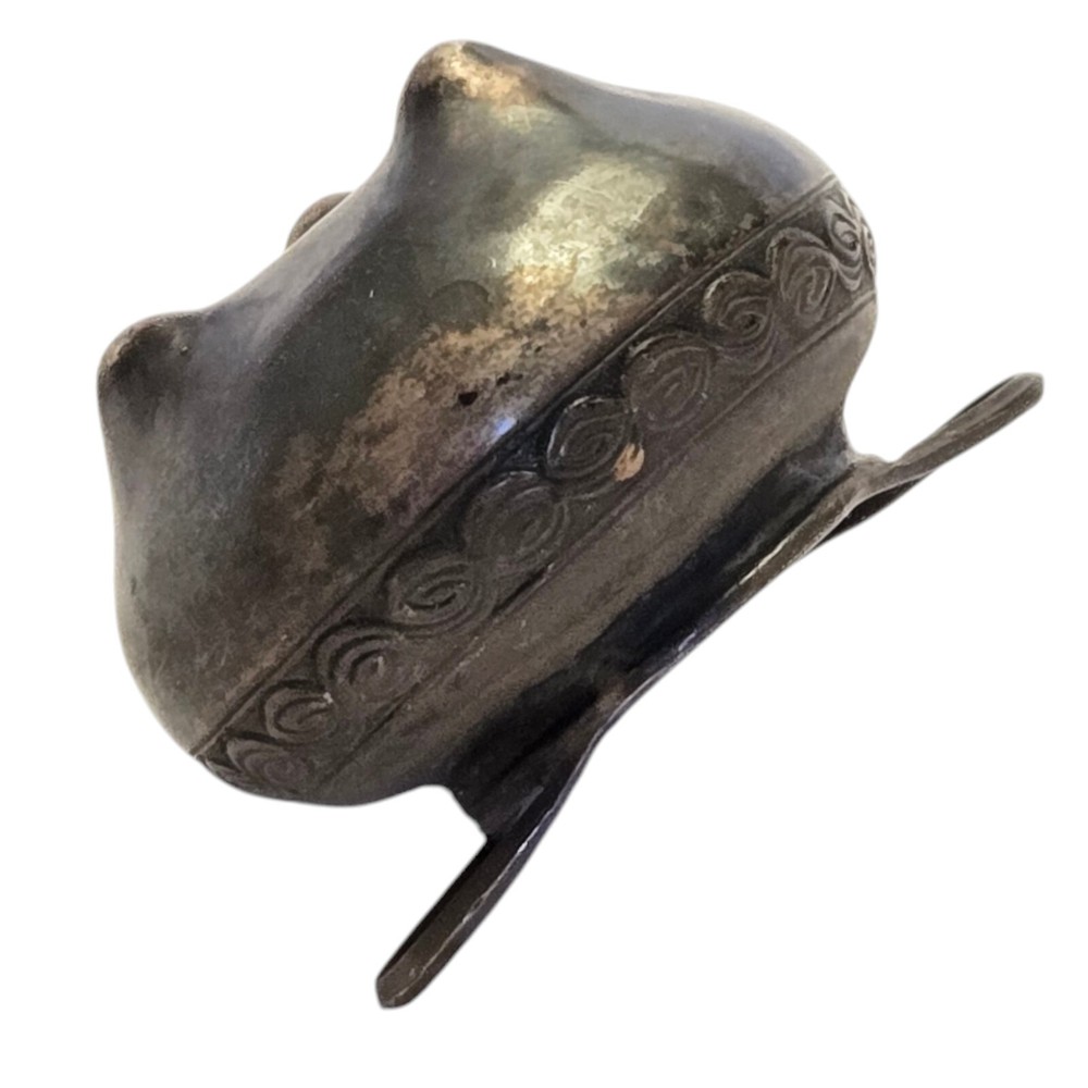 Antique Vintage Artisan Miniature Silver CAULDRON