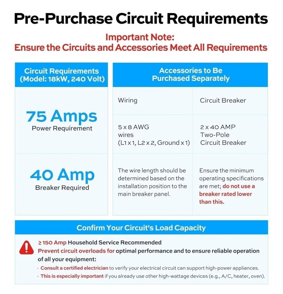 14kW Tankless Water Heater Electric, ORBEK 240 Volt On Demand Instant Hot Wat...