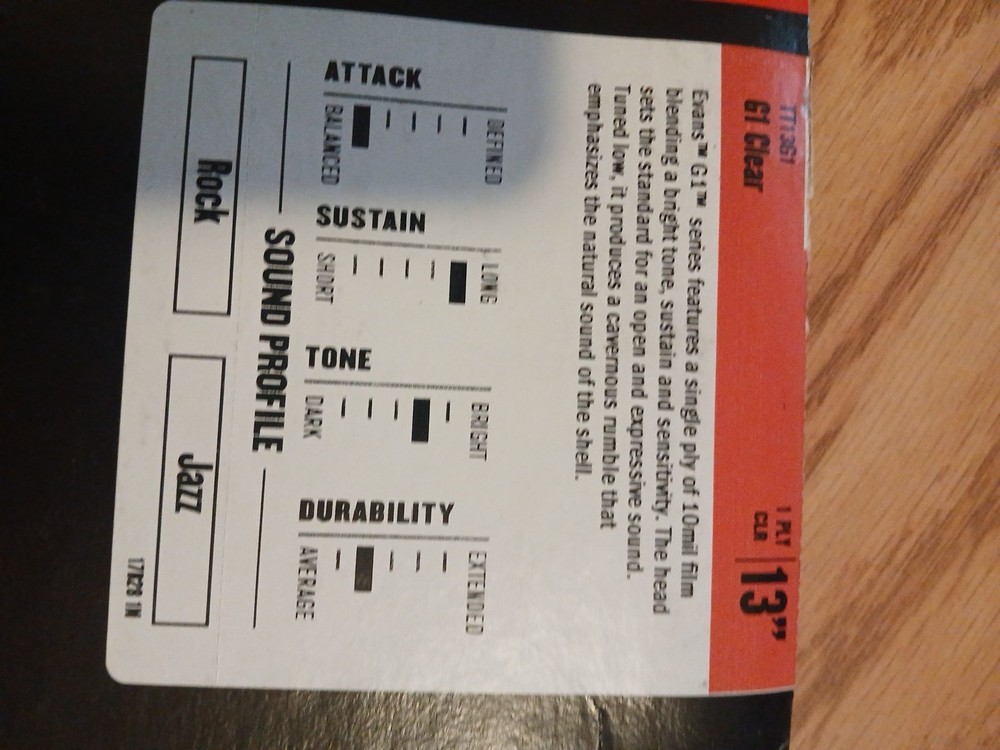 Evans 13" G1 Clear Drum Head