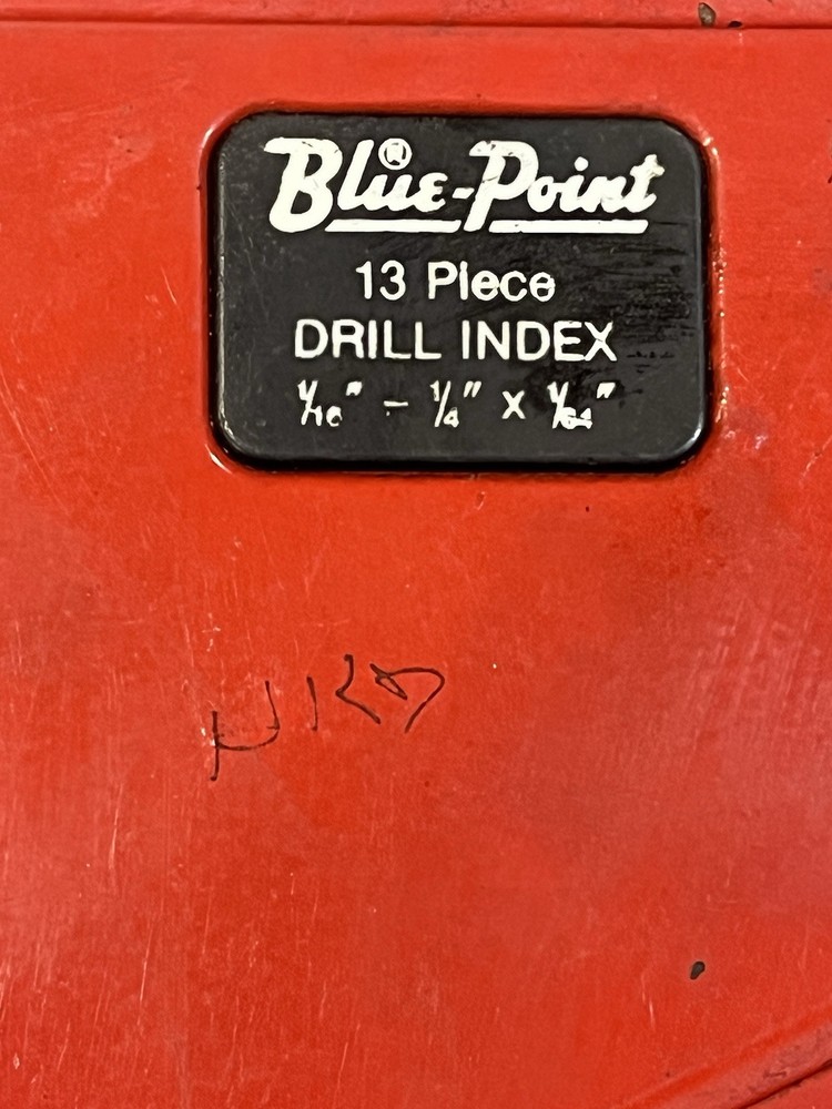 Blue-Point By Snap-On Drill Bit Index Case Tool Box ONLY USA