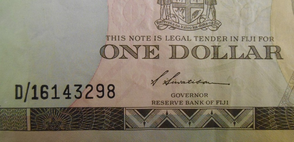 FIJI Banknote, One Dollar. 1$ Note. 1980. Uncirculated