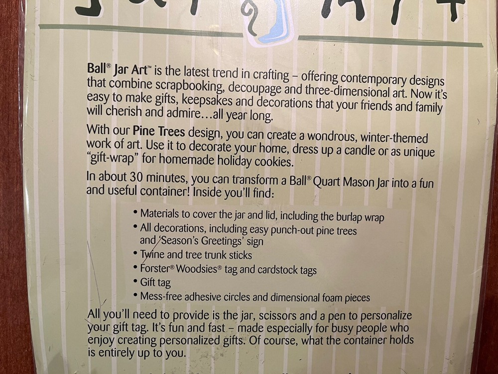 Ball Jar Art - Pine Trees