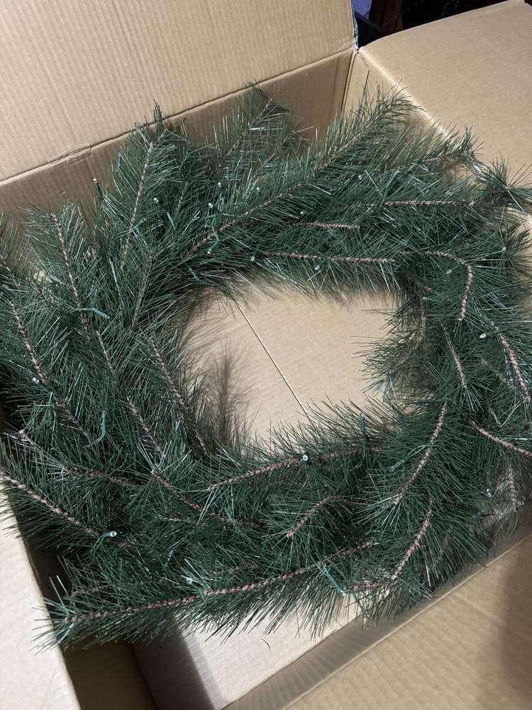 36” Long Needle Pine LED Holiday  Wreath