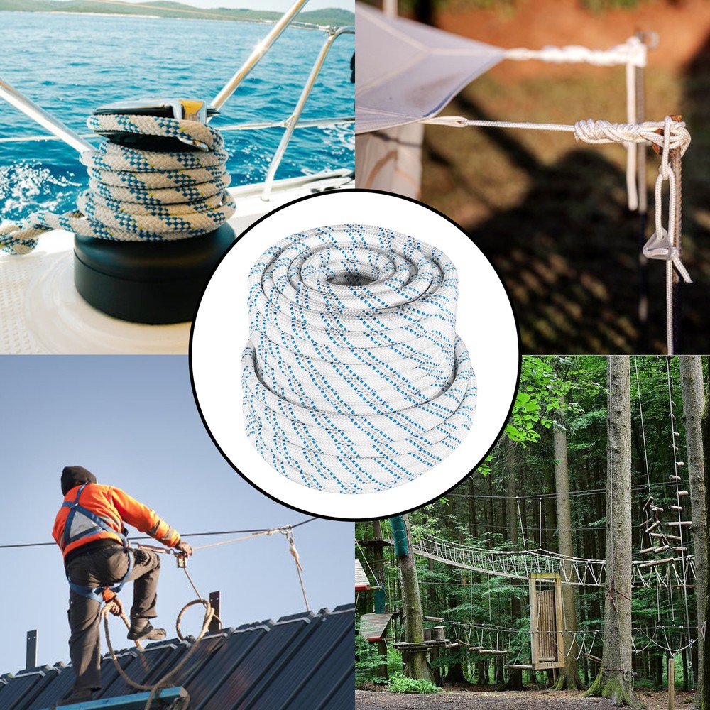 Nylon Double Braid Polyester Arborist Bull Rope Pulling Rigging Line 5/8" × 150'